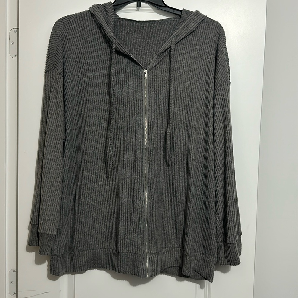 Light weight zip- up with hood